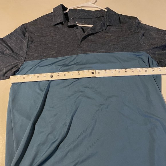 Under Armour Golf Polo Colorblock Polo - Size Extra Large (XL), Blue/Microstripe - Picture 1 of 3